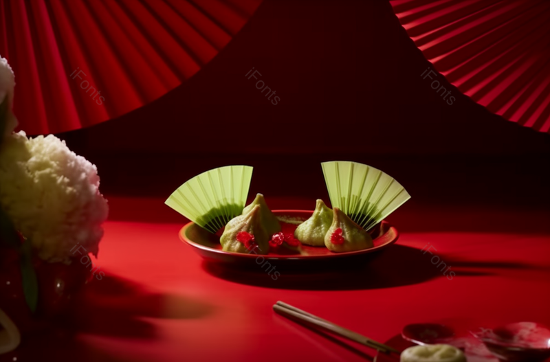 春节美食系列花开富贵,面食点心福袋、麦穗蒸饺和桂花酒静物,高清,摄影图,摄影图片,图片大全,摄影图免费下载